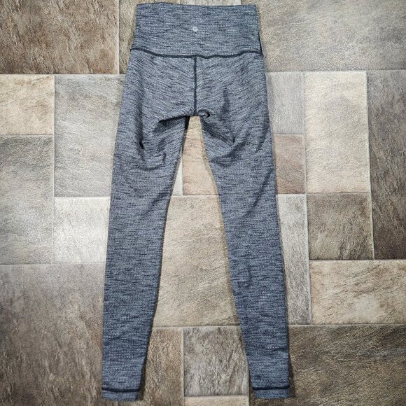 Lululemon Wunder Under High-rise Gray & Black Leggings Size 6 - Picture 2 of 7